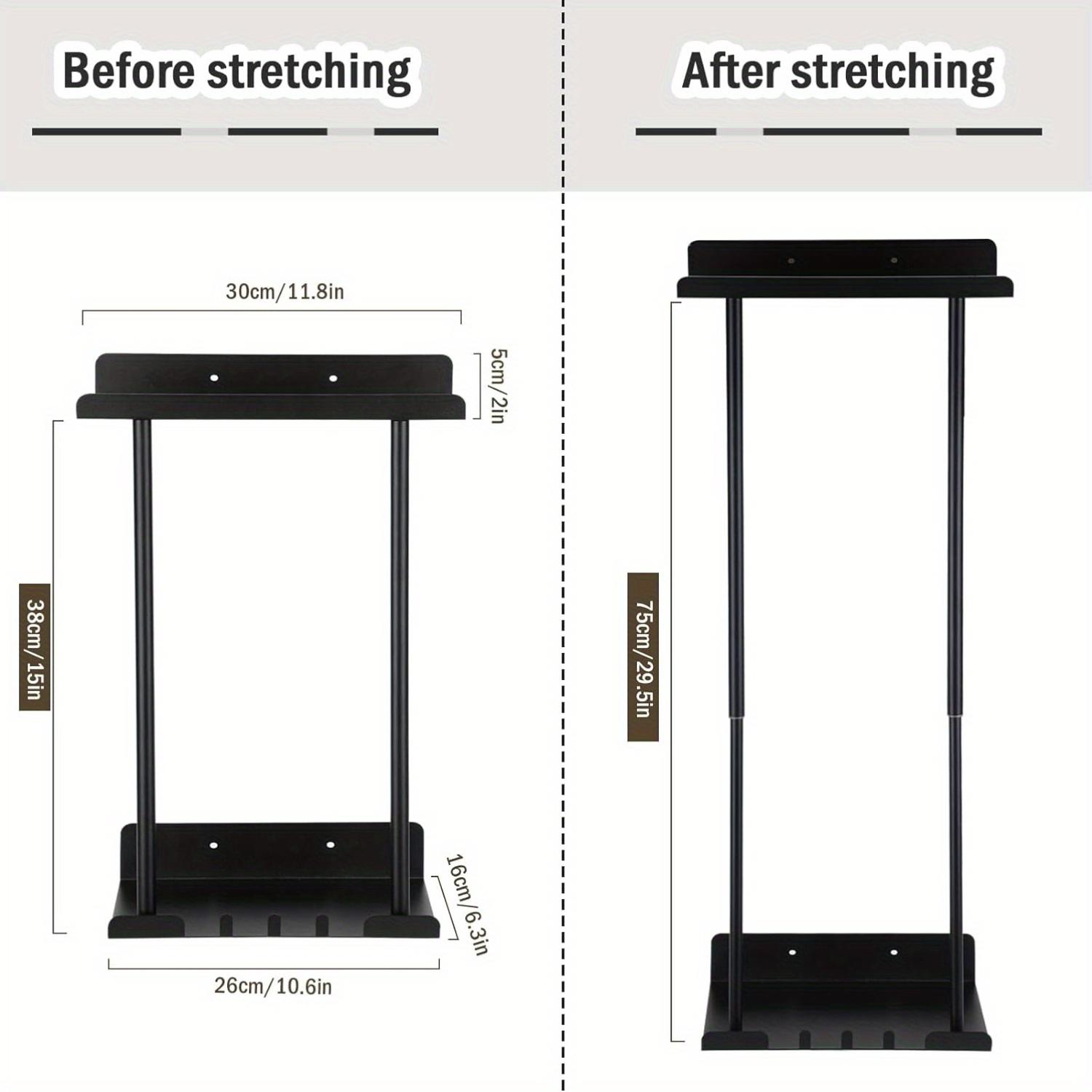 

1 шт. вешалка для полотенец для ванной комнаты, держатель для полотенец настенный 31,5 дюйма телескопическая полка для хранения полотенец для ванной комнаты с металлической полкой чёрный