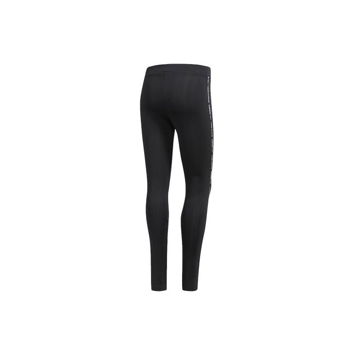 adidas Neo W Fav Logo Lgg Running Training Fitness Long Pants Women Bottoms Black CV9225