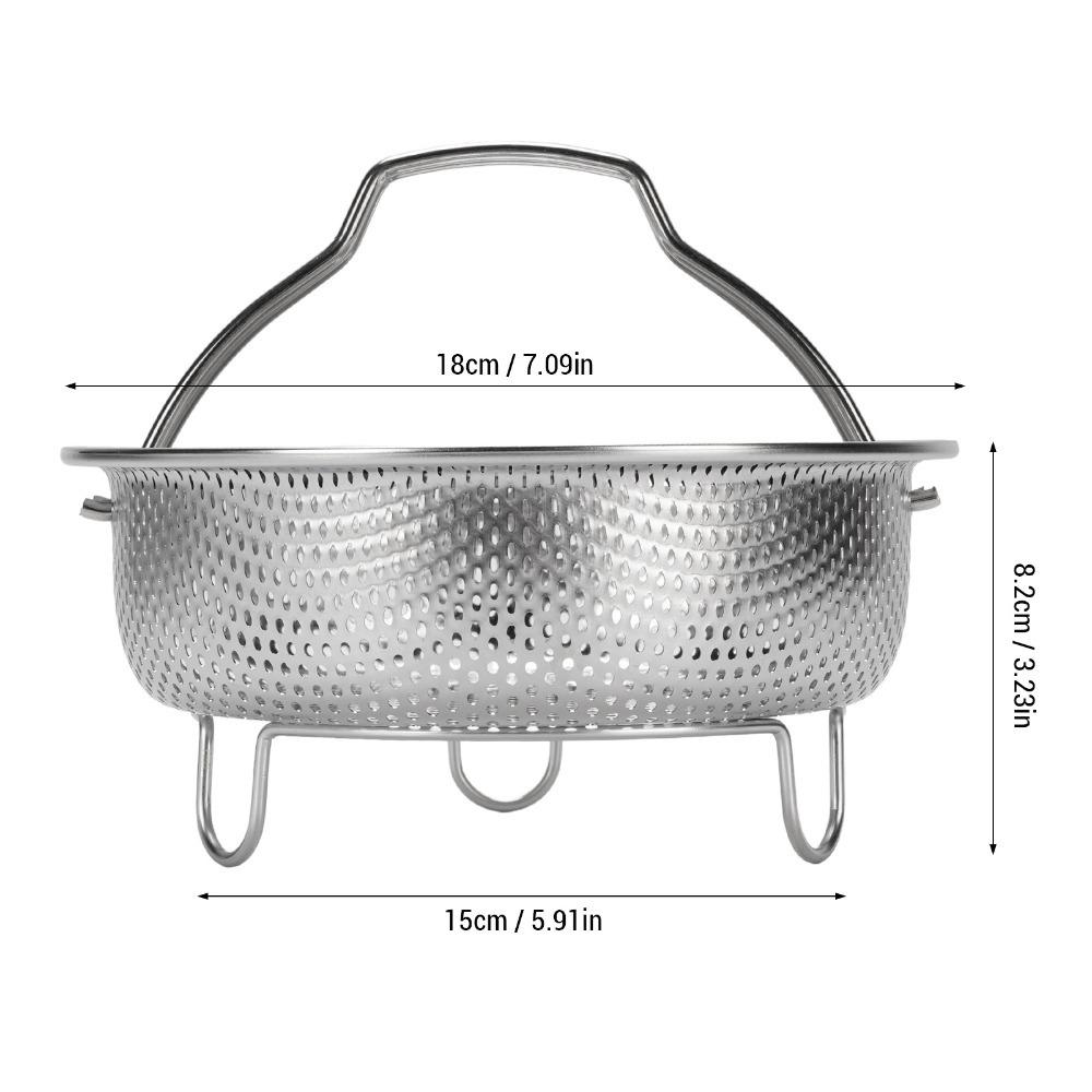 304 Stainless Steel Colander Insert Rustproof Steam Rack Steaming Rack Rice Cooker and Pot M