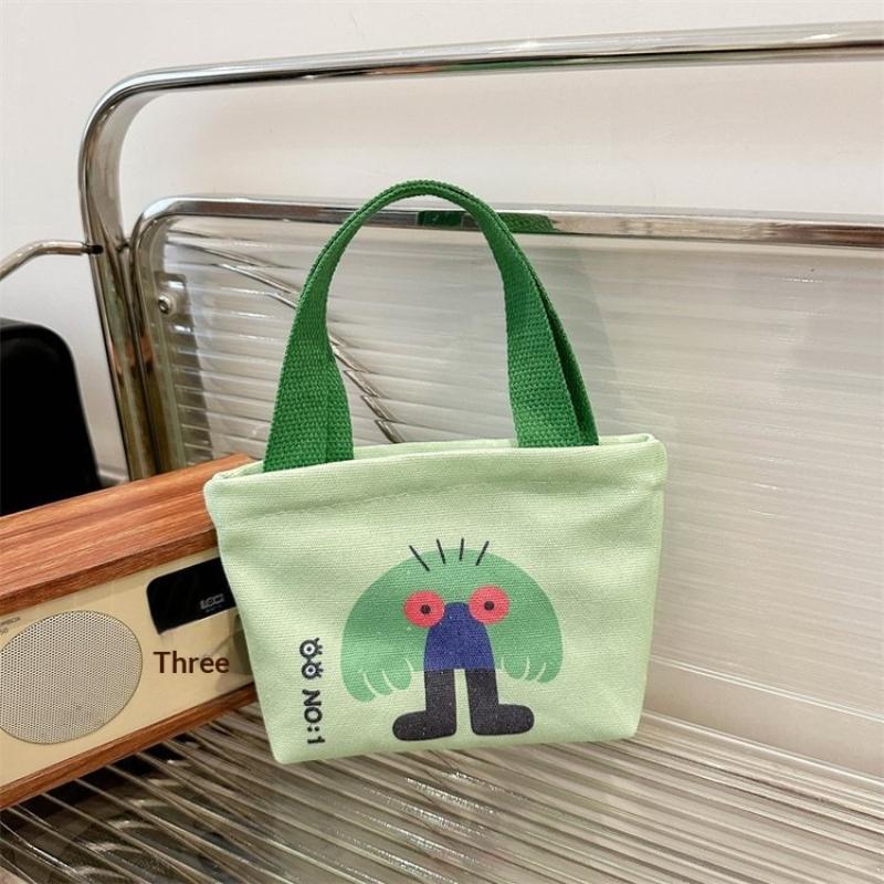Canvas-Tasche Koreanischer Stil Kleine Taschen Damen-Handtasche Mini-Hand-Snack-Tasche Lunchtasche