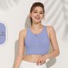 Plus Size Front Zipper Shockproof Sports Bra with Fixed Pads - Breathable, Beautiful Back Yoga Vest for Outdoor Wear