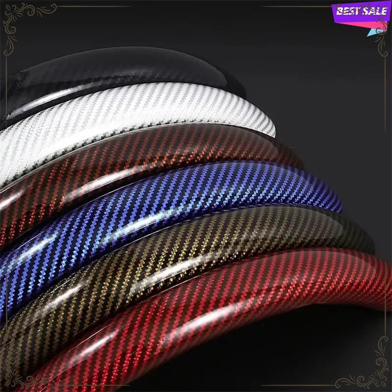 Ultra-Thin Sports Suede Car Steering Wheel Cover Carbon Fiber Pattern Summer Universal for Men & Women