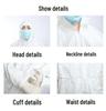 Blue Waterproof Breathable Film Non-woven Disposable Protective Jumpsuit with Taped Seams for Animal Husbandry and Breeding Isolation