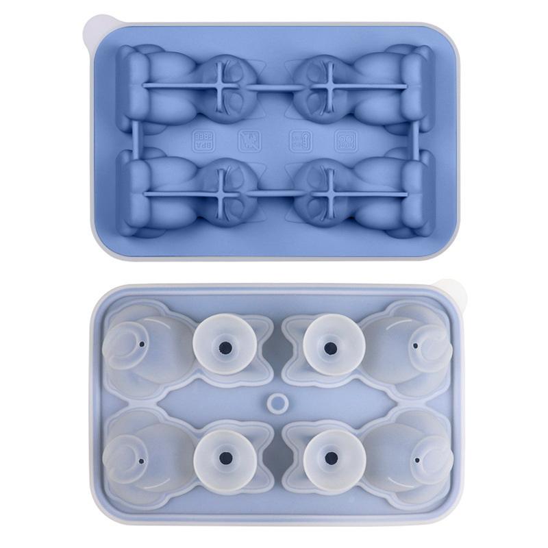 3D-Katzen-Eiswürfelform, Aus Silikon, Wiederverwendbar, Leicht zu entformen, Kreative Eiswürfelform in Tierform.