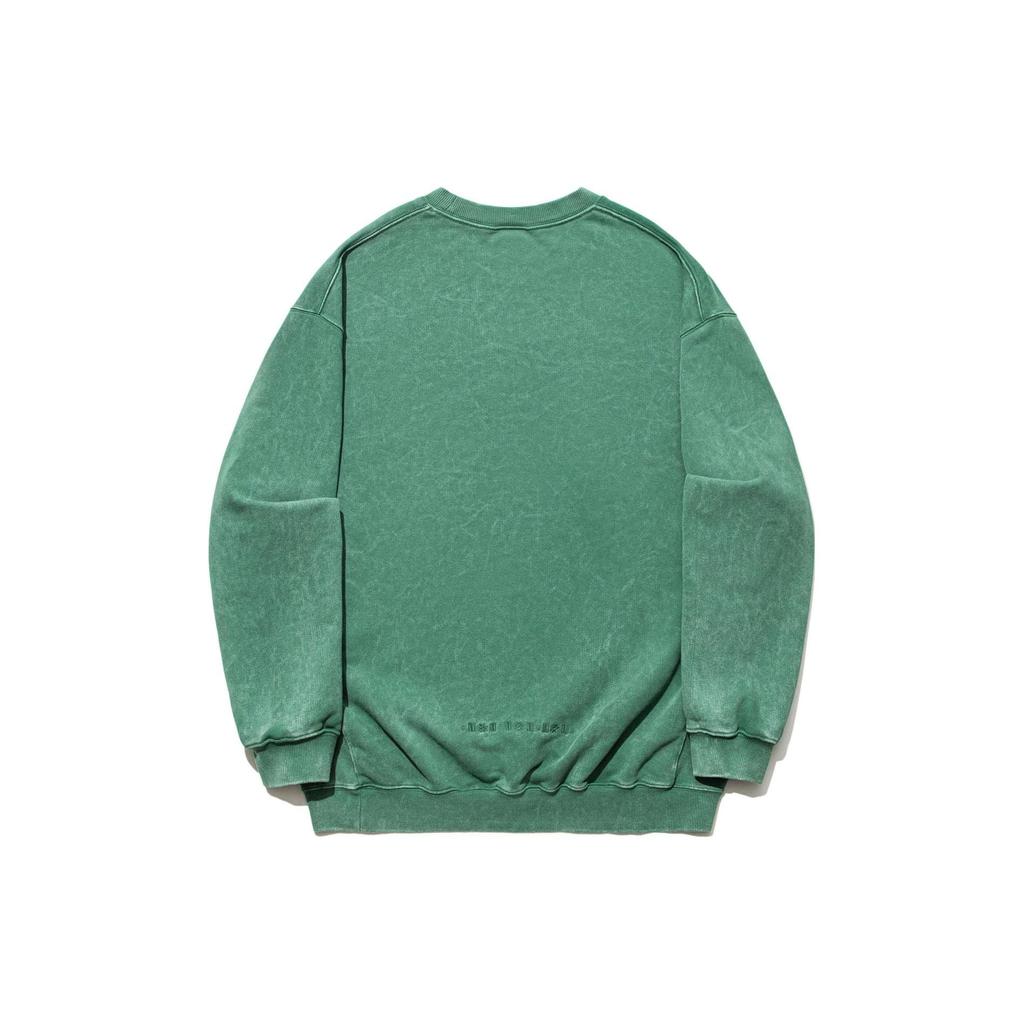 Li Ning Vital Series Solid Color Crew Neck Pullover Sweatshirt Unisex Sweatshirt Deep-Palace-Green AWDT701-4