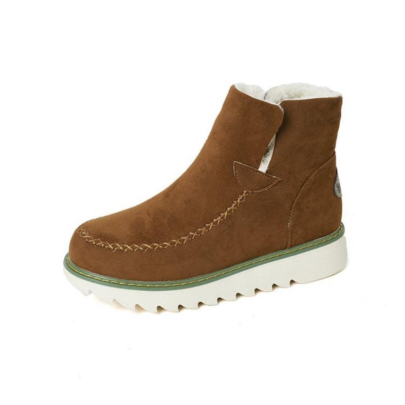 

Зимние новые бархатные утолщенные сноубутсы на толстой подошве для женщин, теплые полотенца большого размера, короткие ботинки, хлопковые туфли для женщин 43 коричневый