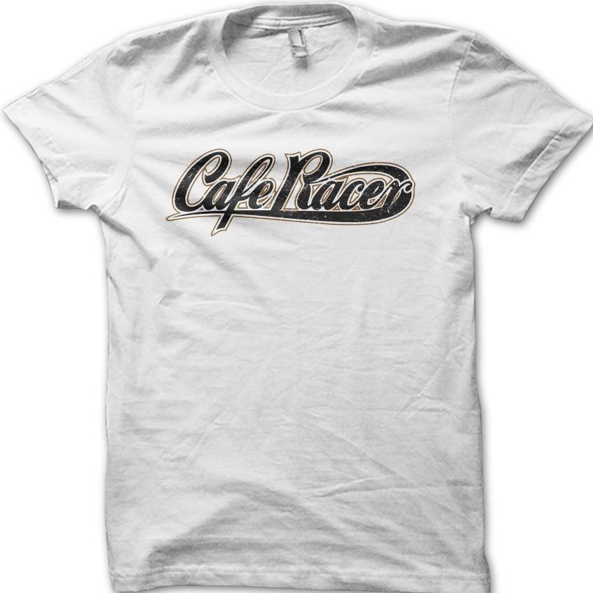 Cafe Racer Vintage Biker Motocykl Klasické Biker Tričko 06075