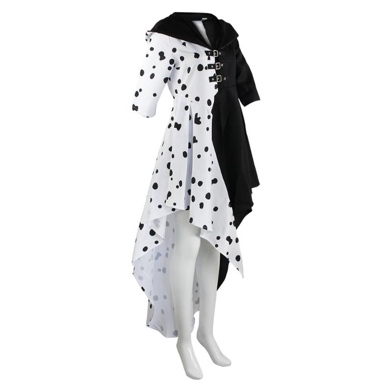 Halloween 101 Loyal Dog cos Dress Black and White Witch Kuila Deville Spotted Costume Performance Costume