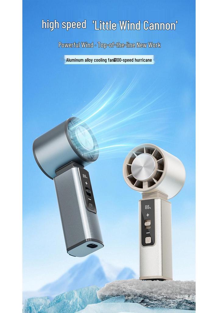 2026 Portable Rechargeable High-Speed Handheld USB Fan with Ice Compress for Outdoor Use