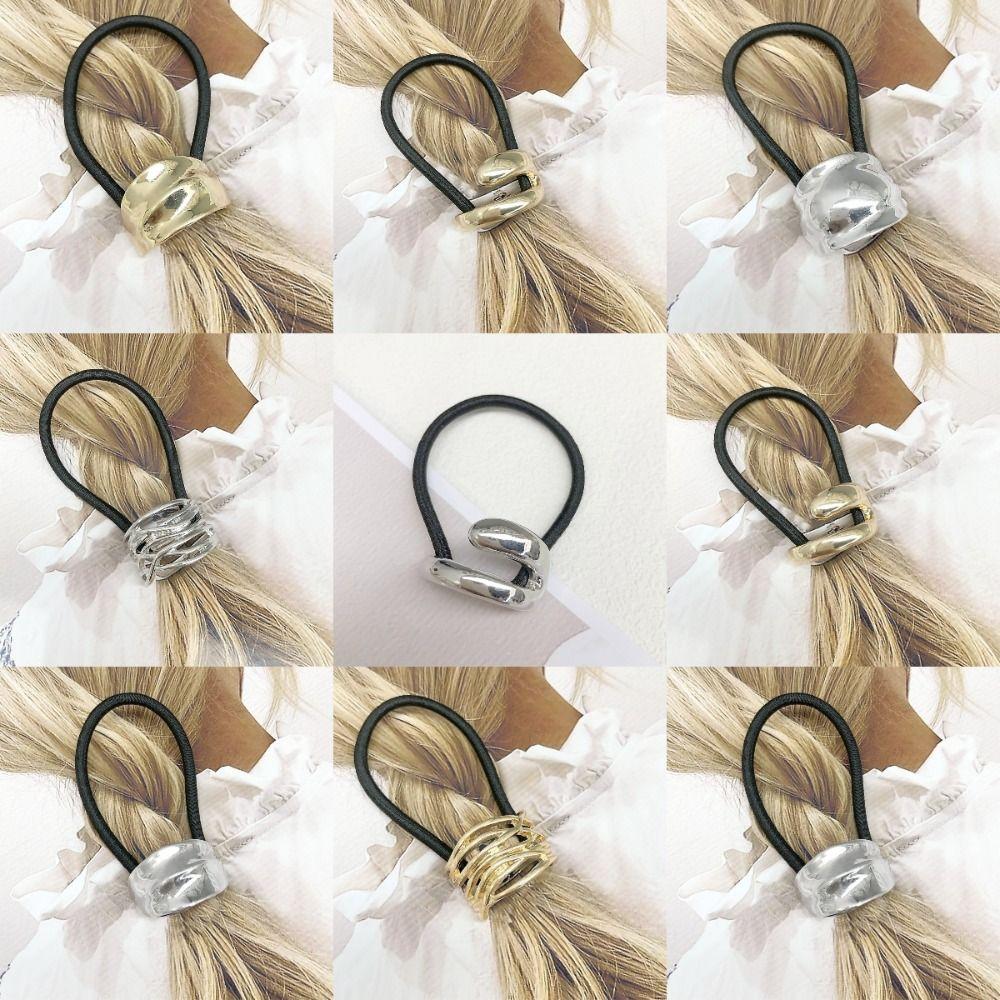 Elastic Metal Hair Tie Smooth Hair Loop New Hair Rope  Women