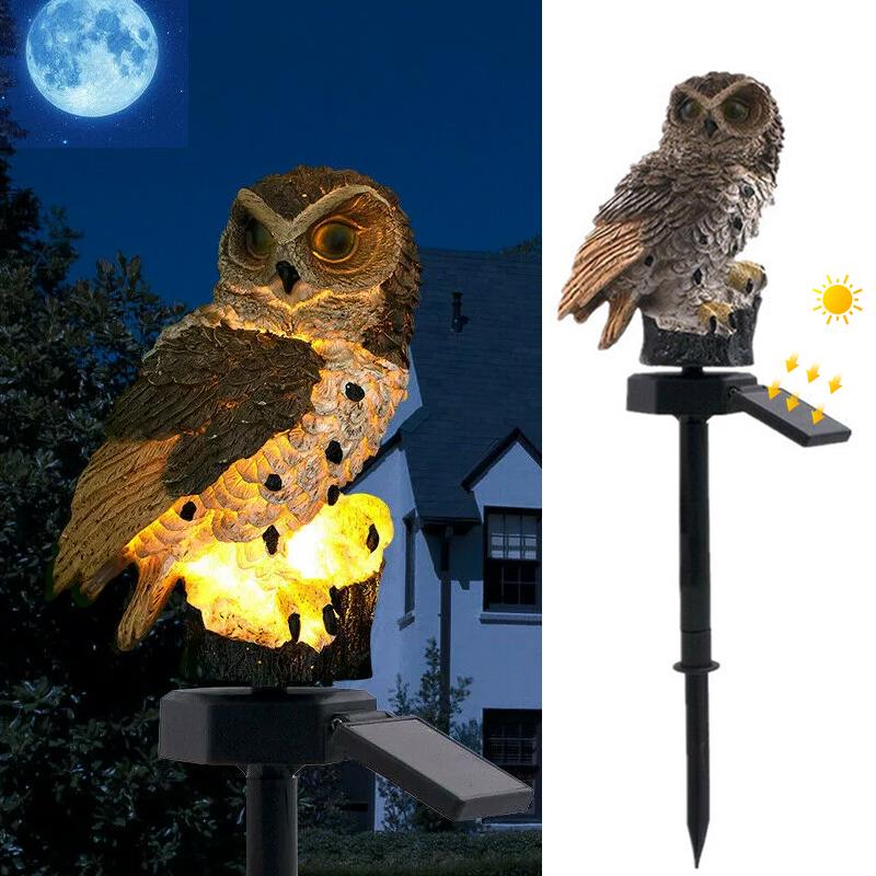 Owl Solar Floo Wall Light / Ambient Stake Lights -Outdoor Statue Lamp with Solar Power Ideal Decor for Yard/Garden/Pathway/Fence