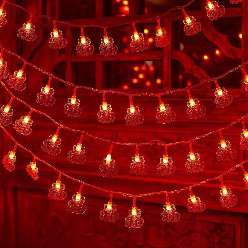 Chinese Knot Red Lantern USB String Lights