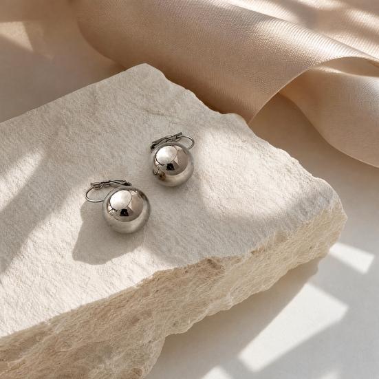 1 Pair Ball Dangle Earrings for Women, Metal Round Ball Drop Earrings, Sliver Gold Plated Jewelry Gifts