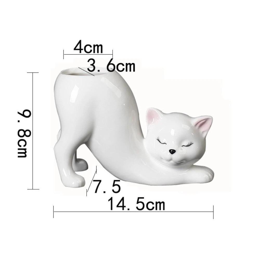 Cartoon Column Flower Pot Cute Cat Tail Cat Flower Pot Vase  Home Decor