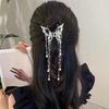 1pc Light luxury full diamond temperament flower hair pearl fashion edge clip bangs clip side sparkling diamond hairpin