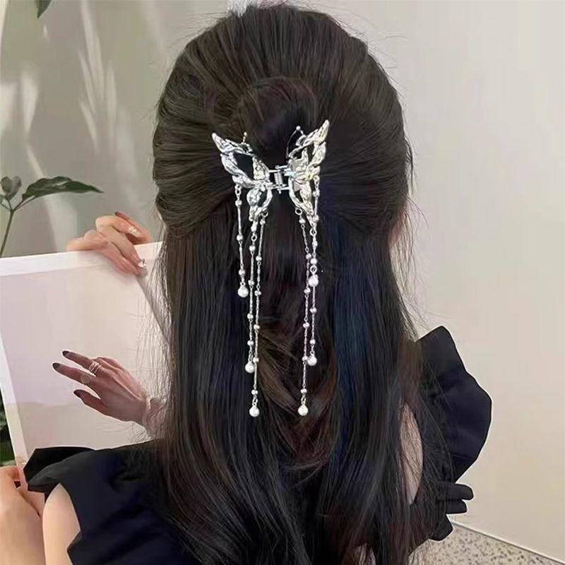 1pc Light luxury full diamond temperament flower hair pearl fashion edge clip bangs clip side sparkling diamond hairpin