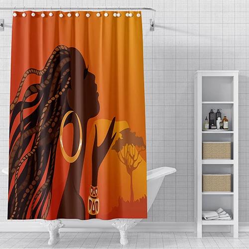 Cartoon 3D moda czarna dziewczyna afroamerykanin kobieta zasłona prysznicowa seksowna nowoczesna elegancka kobieca akcesoria domowe