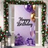Black Gold Happy Birthday Door Banner Pink Blue Purple Shining Balloons Kid Adult Party Decoration Backdrop Photo Shoot Supplies