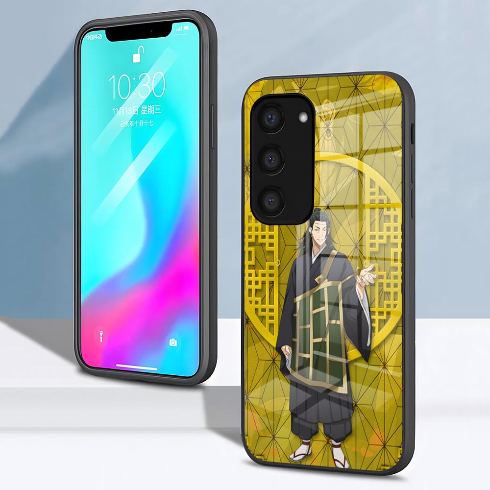 

Geto S-Suguru Phone Case For Samsung S26 S25 S24 FE S23 S22 S21 Plus S20 Ultra Note20Ultra Black Glass Cover Galaxy S23 plus