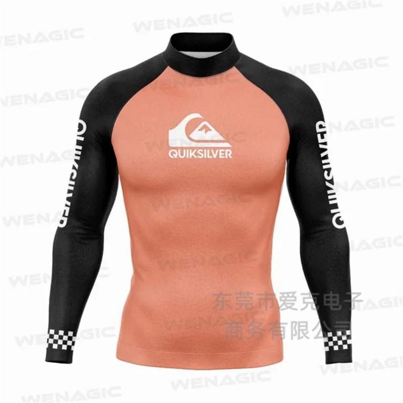 QUIKSILVER Diving Suit Men s Long-sleeved Jellyfish Snorkeling Surfing Swimsuit Quick-drying Sunscreen Swimming Top XS