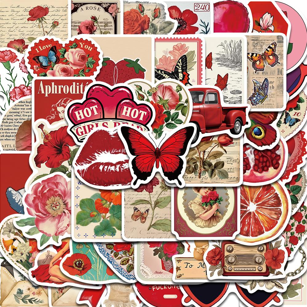 50PCS Pink Aesthetics Stickers Reading Skateboard Harajuku Decals Suitcase Office Bike Stationery Phone Notebook Bike Sticker