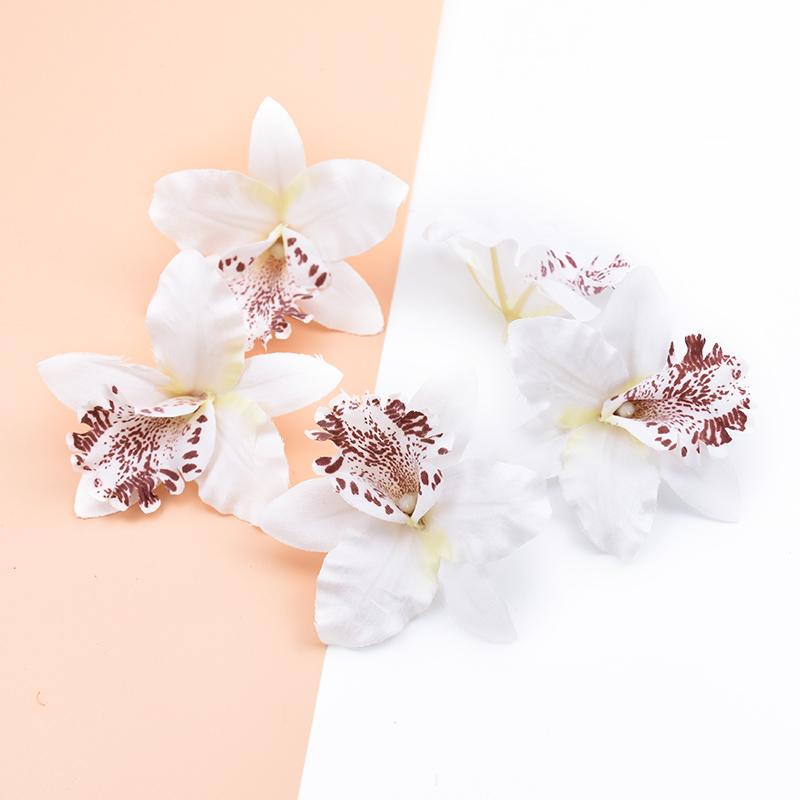 10 Pieces Artificial Flowers Cheap Silk Butterfly Orchid Home Decoration Accessories Brooch Diy Christmas Wreath Fake Plants
