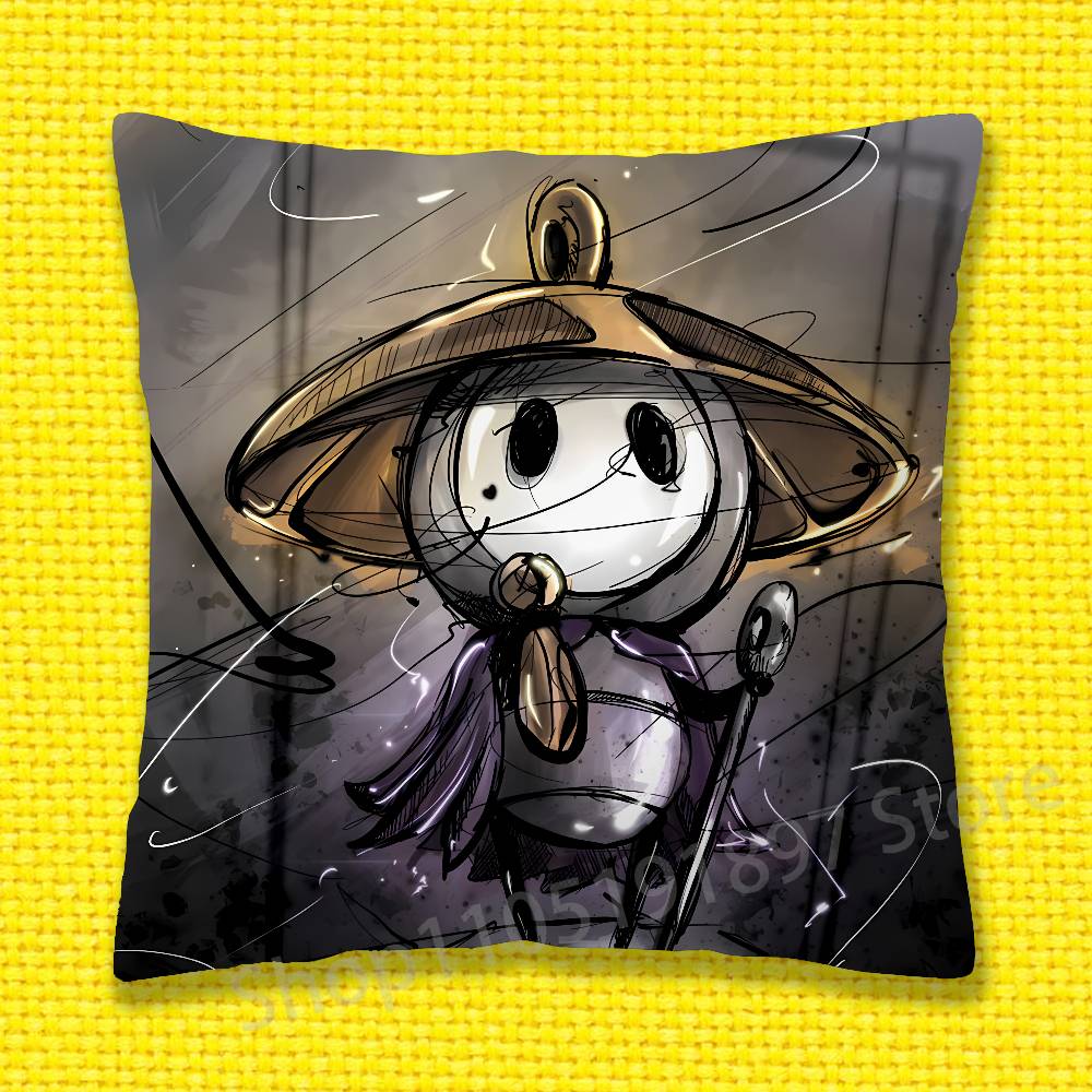 H-Hollow K-Knight Silksong Kissenbezug Für 30x30cm 40x40cm 45x45cm 50x50cm 55x55cm Quadratischer Sofakissenbezug Hülle