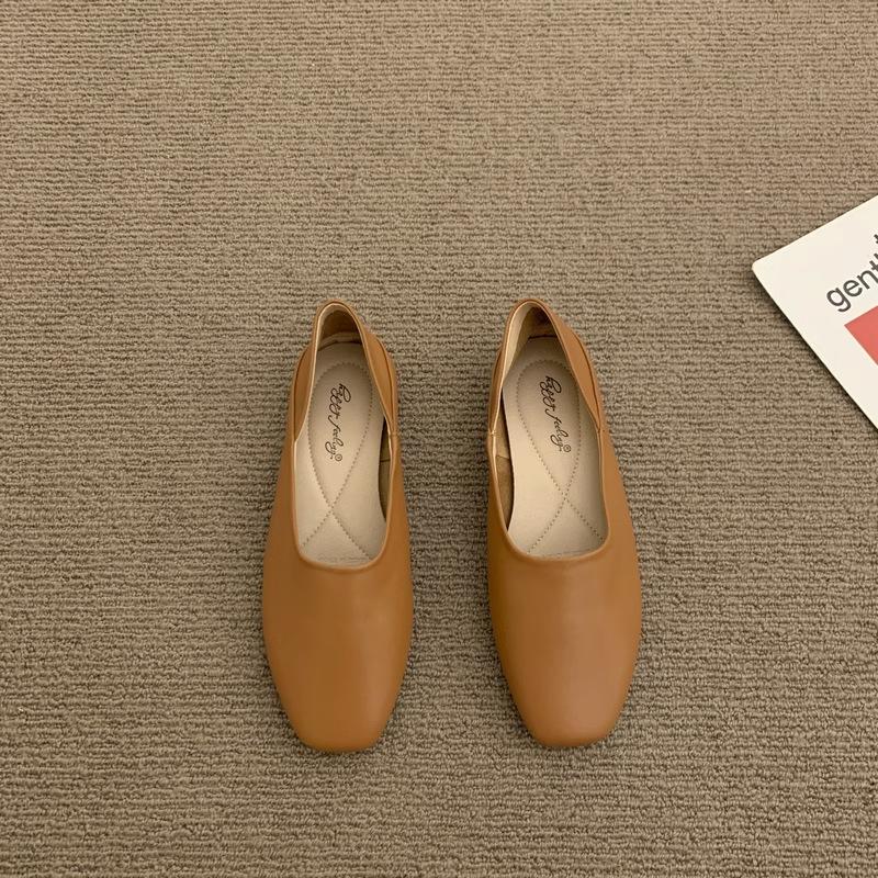 

Святкуйте М яка Шкіра М яка Підошва Бабусині Туфлі Жіночі Весна Нове Ретро Взуття Жіночі Балетки Сандалі Літо 2024 Елегантні Балетки 40 коричневий