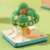 3D handrivet pappersgraverad anteckningsbok, födelsedagsgran, kreativ konstanteckningsbok, söt skrivbordsdekoration och heminredning (inklusive akryllåda)