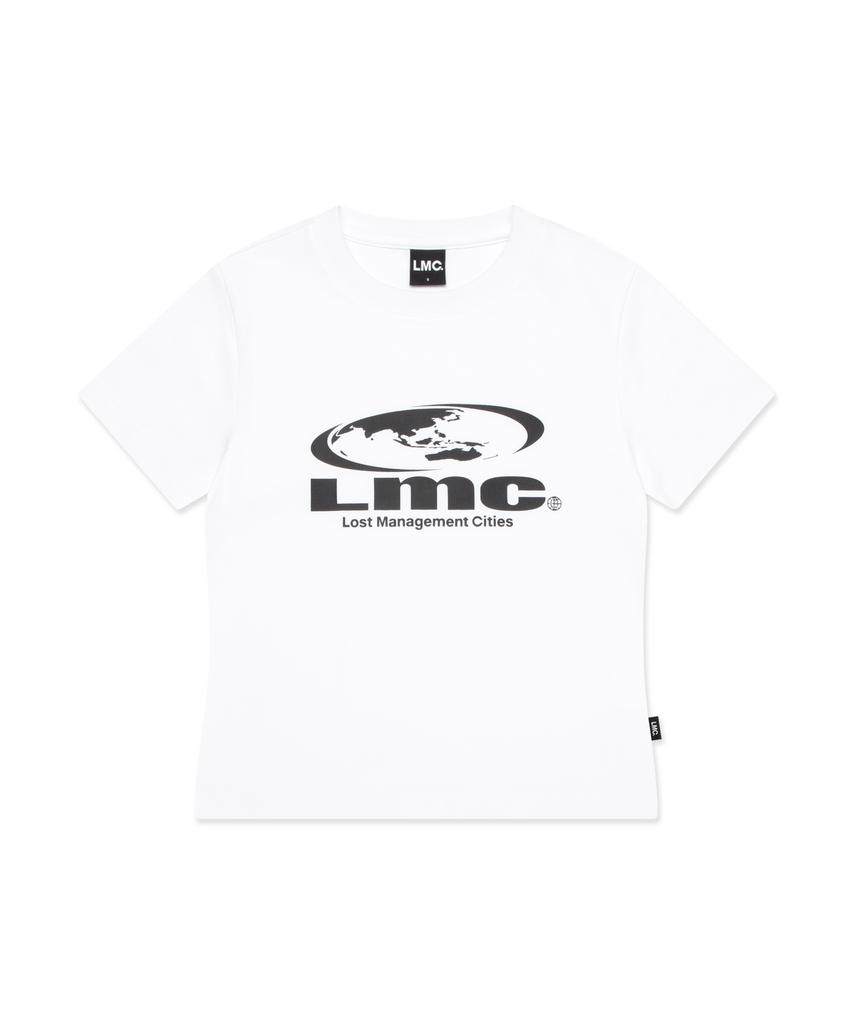 LMC Wm Oval Globe Cropped Tee White