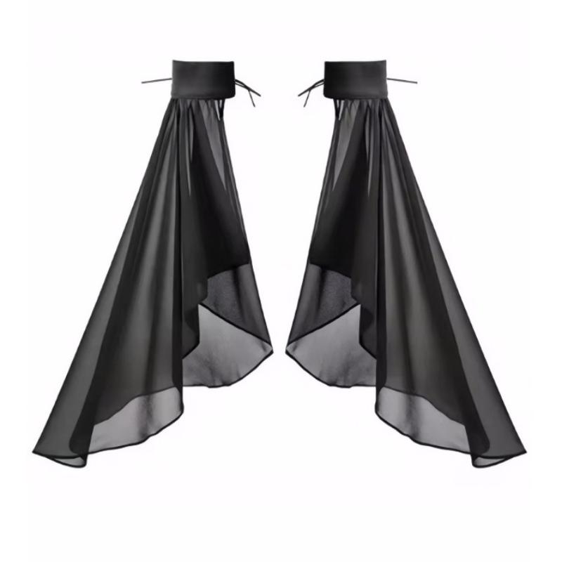 1Pair Women Sunscreen Long Detachable Sleeves Simple Decorative Tulle Sheer Arm Warmers For Wedding Or Daily Wear Accessories