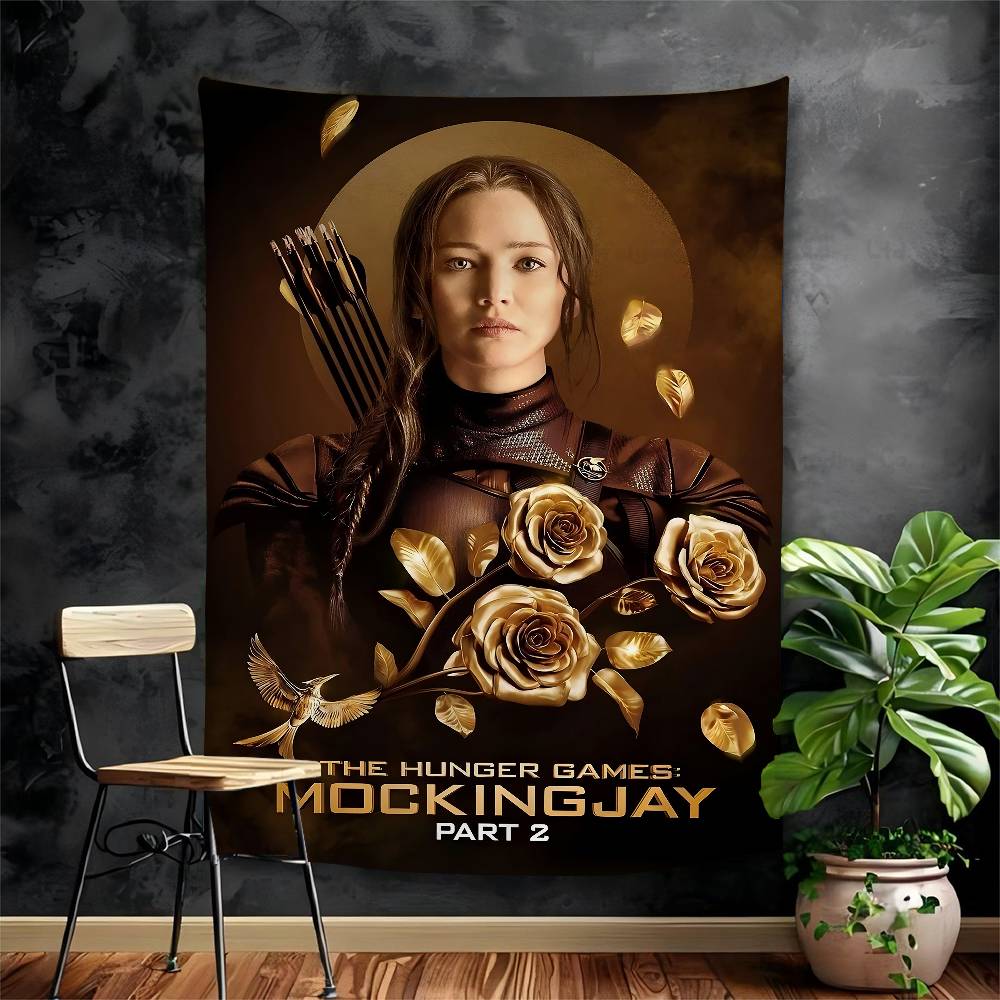 Die Tribute von Panem Cartoon Wandteppich Hippie Blume Wandteppiche Schlafsaal Dekor Kunst Heimdekor