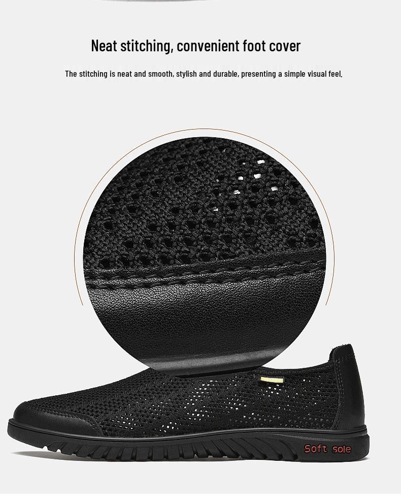 Men's Breathable Mesh & Cowhide Slip-On Loafers
