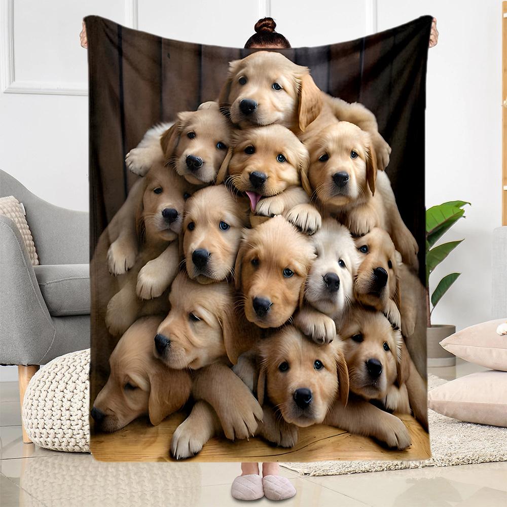 Chihuahua Photo Collage Flannel Blanket,Lightweight,Office Blanket,Sofa Blanket,Comfortable Blanket