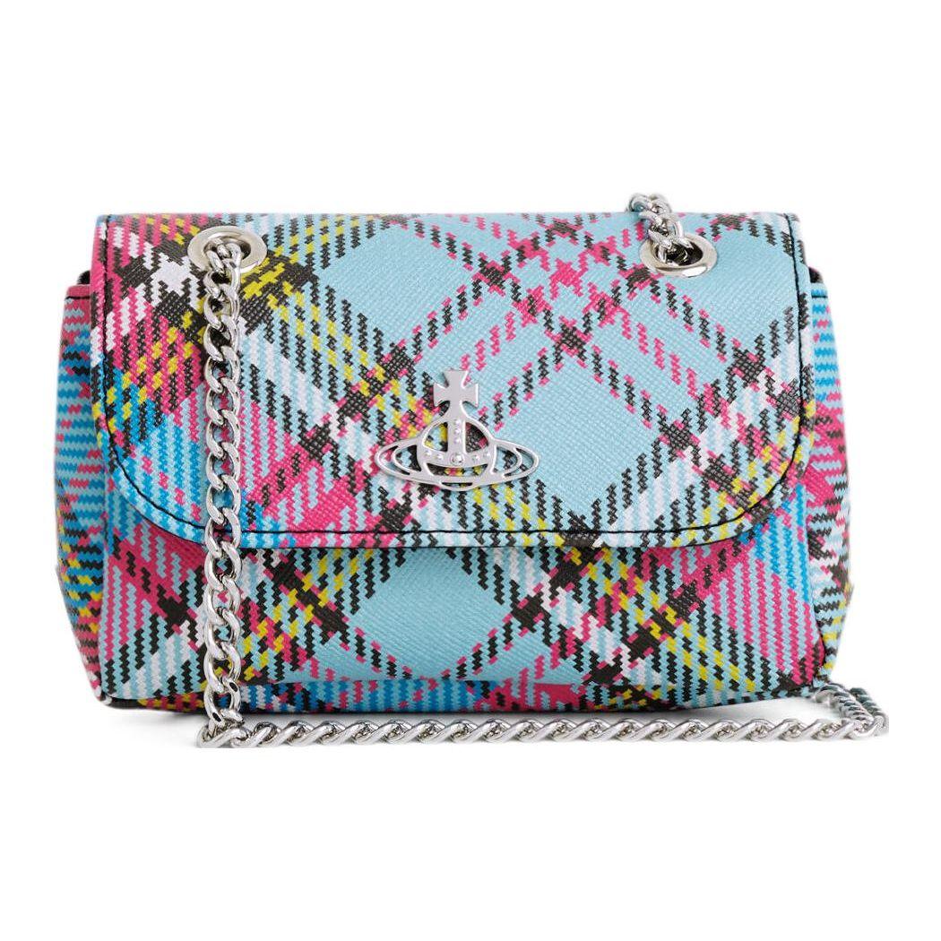 Vivienne Westwood Saffiano Zilver Saturnus Ronde Bal Logo Drukknop Sluiting Ketting Schouderband Crossbody Tas Dames schoudertas 52020005S000VO102 Basic Set (Bag+Dust Bag)