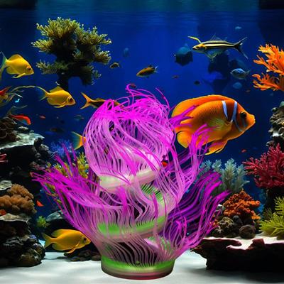 Sea Anemone Decorations For Aquarium Sea Anemone Ornaments Silicone For Fish Tank Artificial Aquarium Decorations For Freshwater
