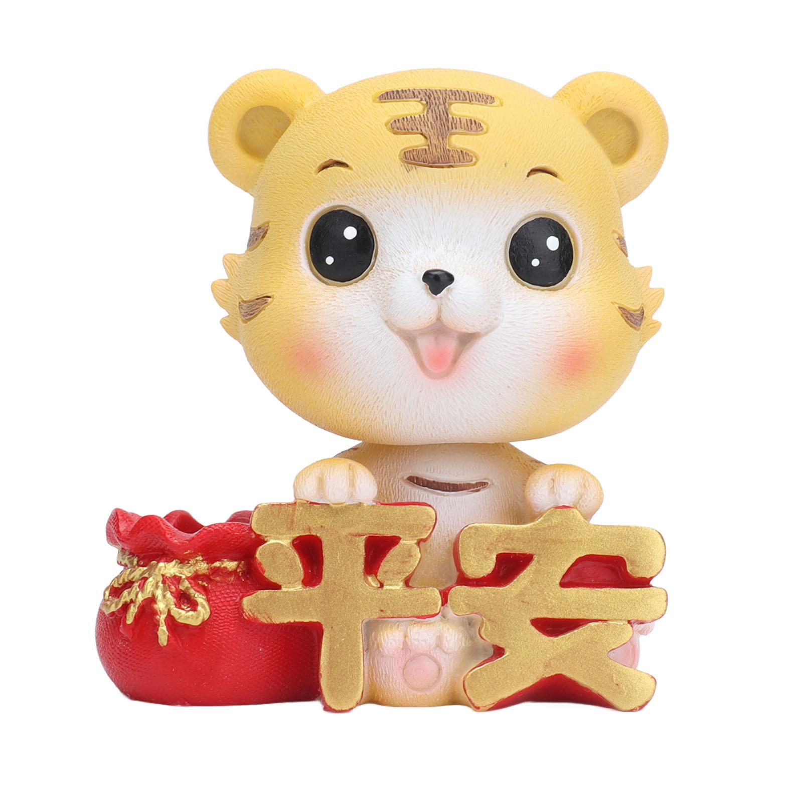 

Украшение тигра из высококачественной смолы, милые, изысканные, яркие цвета, прочная, широко применяемая игрушка тигра Peace Tiger