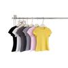 Sommer Pure Desire Slim-Fit Damen T-Shirt - Unifarben, Vielseitiges Kurzarm, Taillenformend, Trendiges Crop-Top