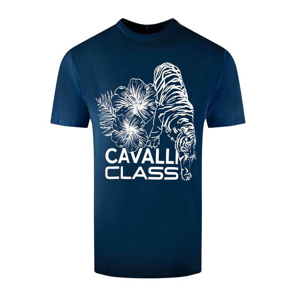 Cavalli Class Mens Floral Tiger T-Shirt