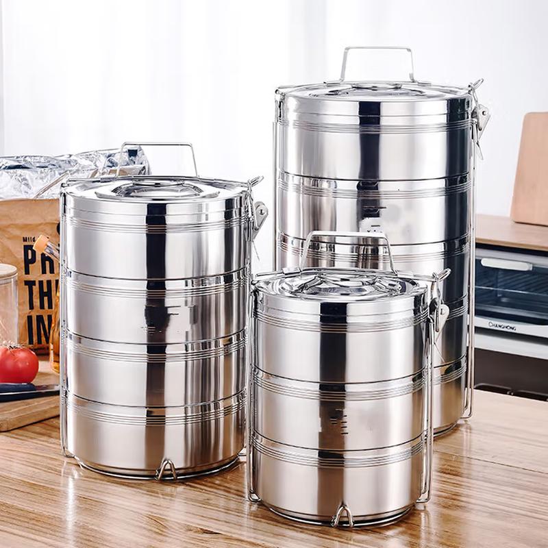 SIFAR 304 Stainless Steel Multi-Layer Thermal Lunch Box with Handle