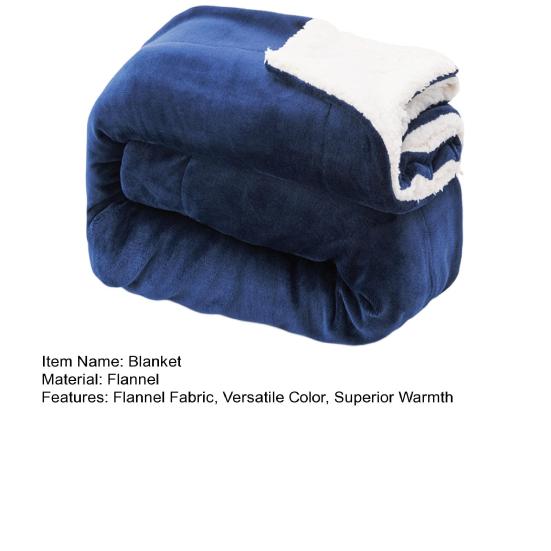 Flannel Blanket Thickened Double Layer Comfortable Touch Blanket Elastic Edge Winter Warm Plush Sofa Throw Blanket