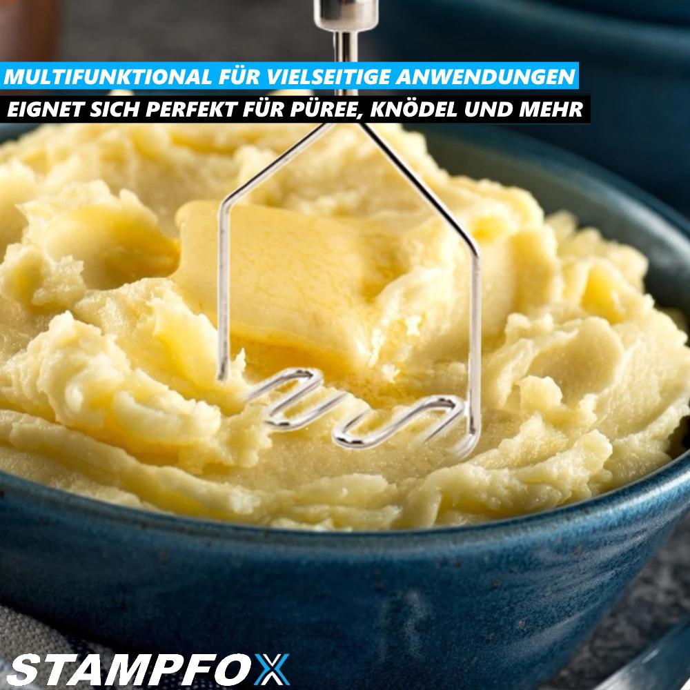 STAMPFOX Pilon à pommes de terre en acier inoxydable Presse à pommes de terre Écrase-pommes de terre Pilon