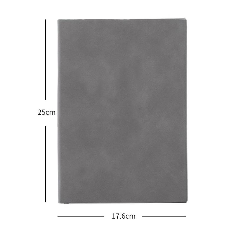 

B5/18K Business Creative Simple Soft Leather Sheep Bambi Notebook Horizontal Notebook (Grey,B5) сірий