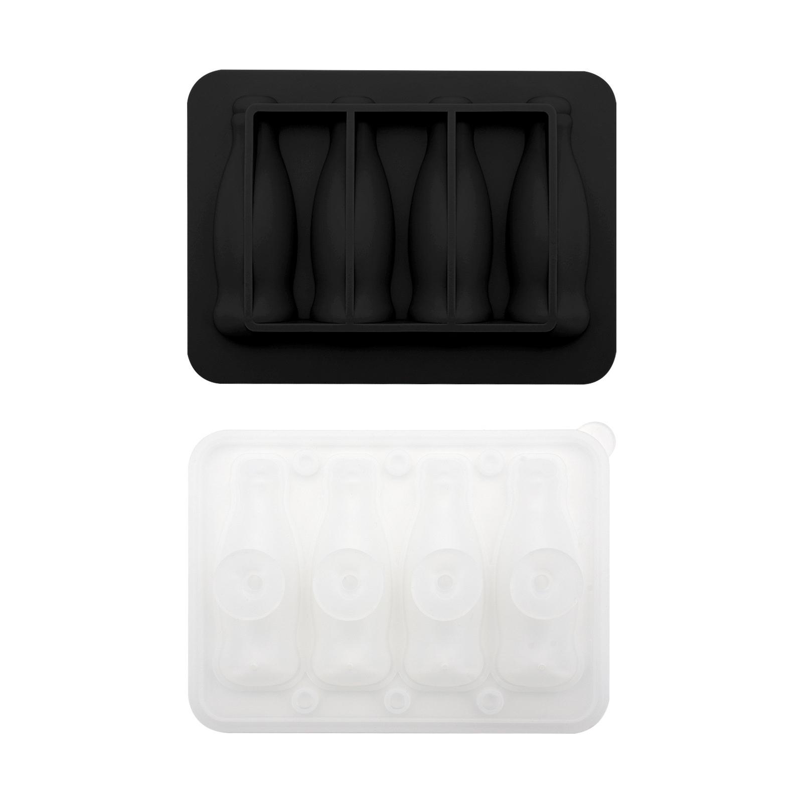 

1PC Ice Mold Integrated Ice Mold 4 Grids With Lid Freezing Mould Reusable Popsicle Making Tool Kitchen Gadgets Freezer Trays чёрный