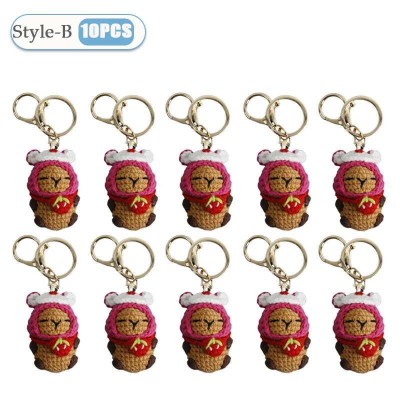 1-10PCS Capybara Crochet Doll Ornament Crochet Positive Energy Dolls Handmade Toy Desk Office Room Decoration Christmas Gifts