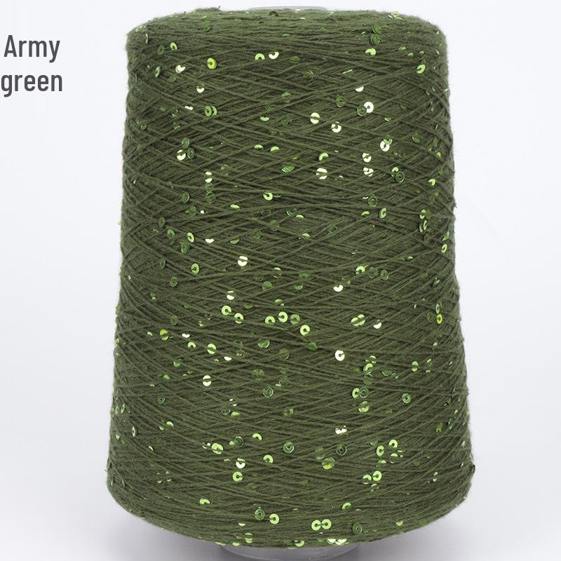 500g Russisches Heißverkauf 3mm Pailletten Baumwollgarn Knäuel für DIY Stricken
