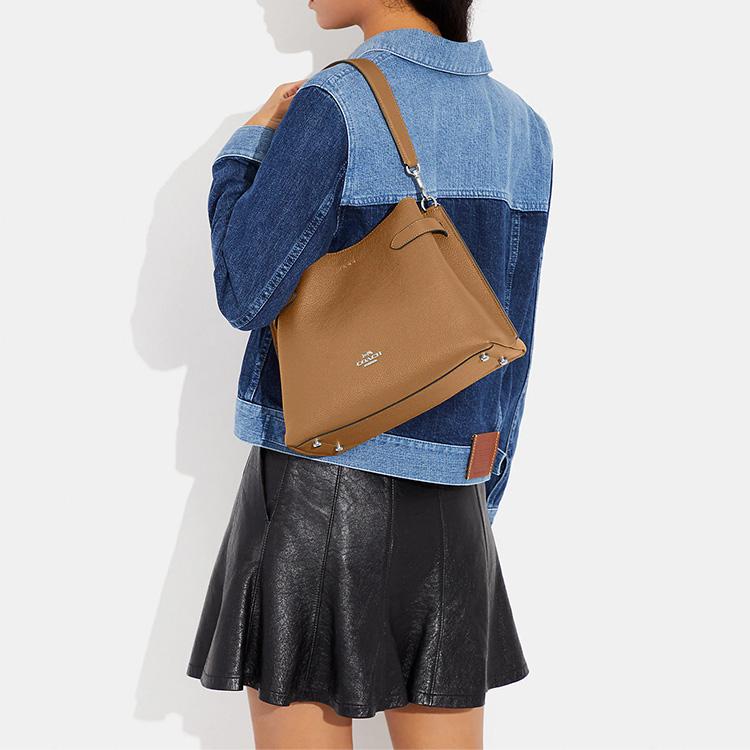 New COACH Hanna Leather Tote Bag, Shopping Bag, Handbag, Shoulder Bag Women's Brown CH194-SVQD