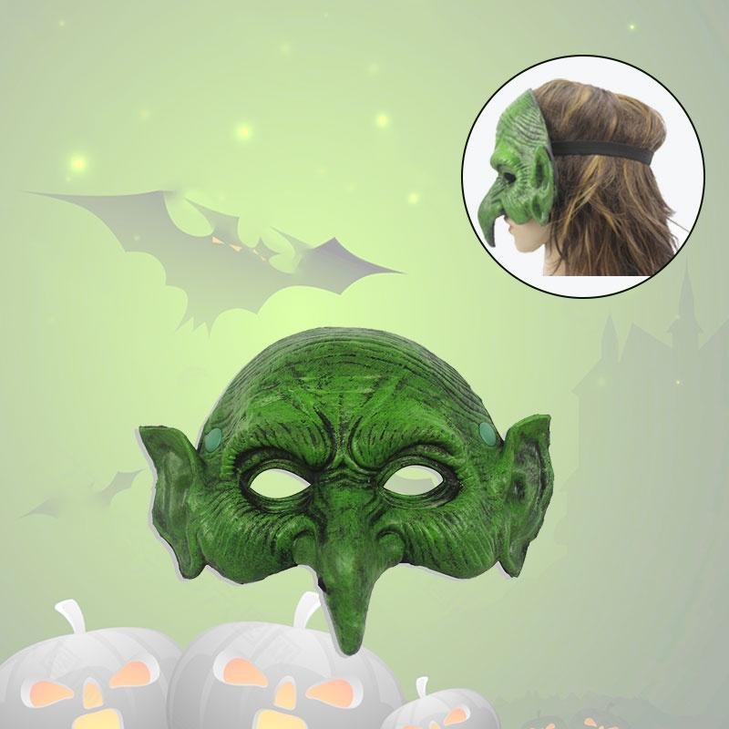 Realistic Green Witch Mask Halloween Easter Carnival Party Role Props Cosplay