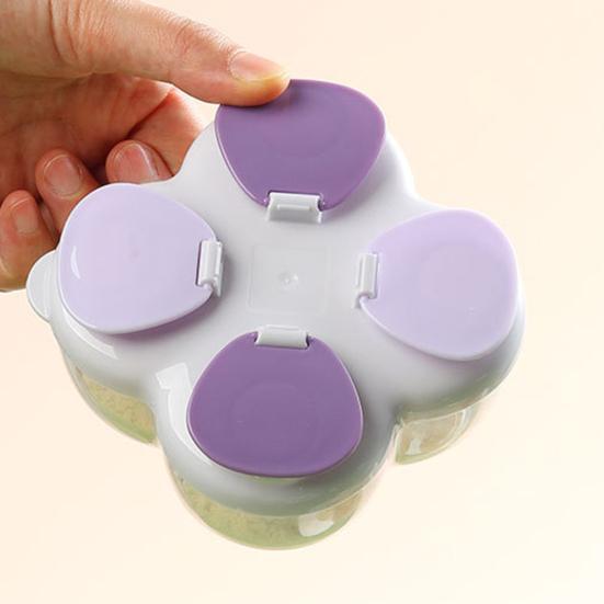 720ML Portable Milk Powder Dispenser with 4 Compartments No-Spill Baby Formulas Dispenser Storage Box Travel Infant Kids Snack Food Container