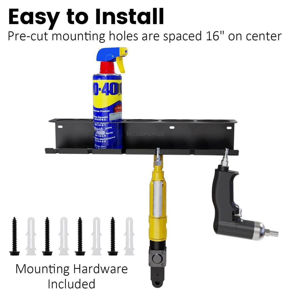 Wall-Mounted Aerosol Spray Can and Tool Organizer for Garage or Home